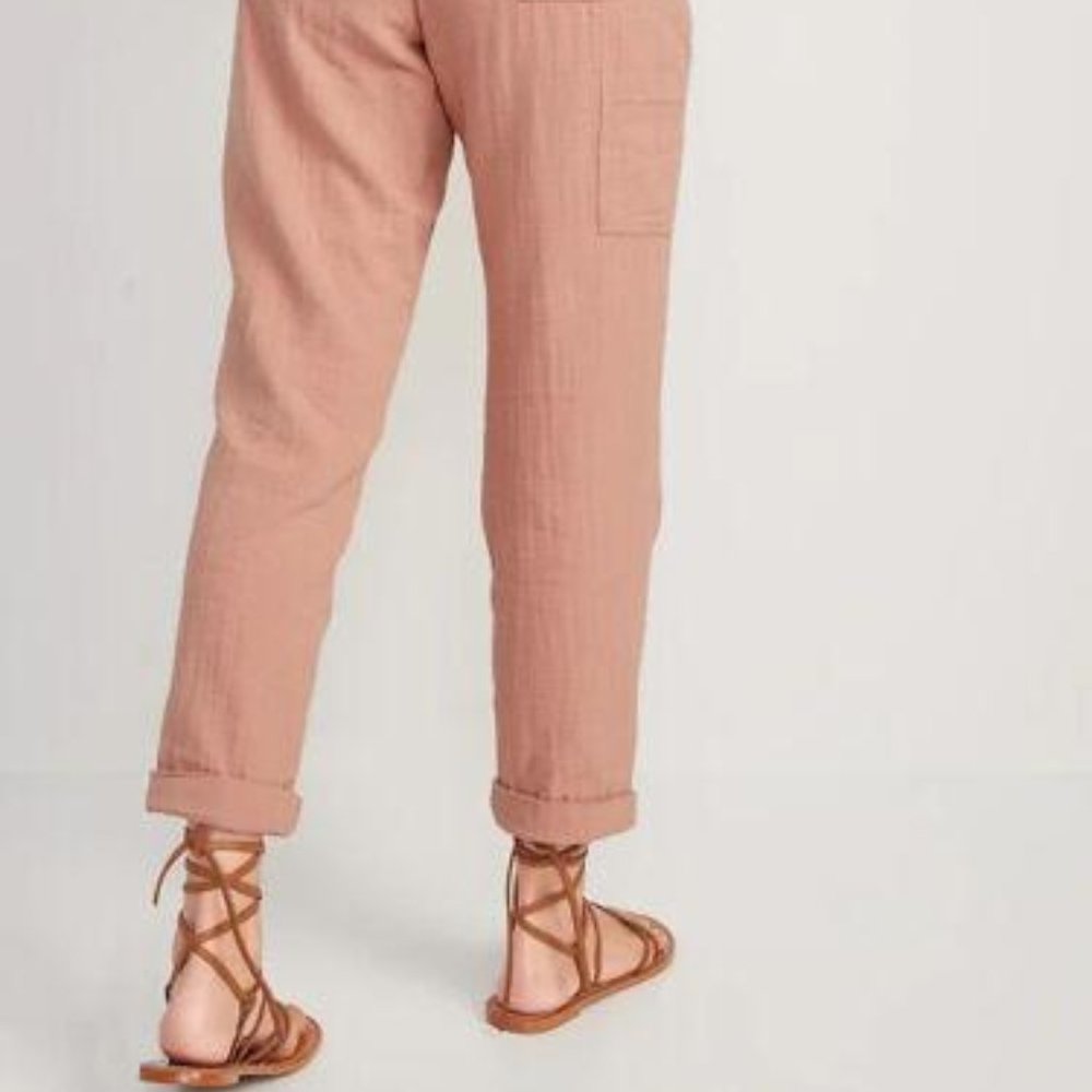 Old Navy Coastal Plain High-Waisted Slouchy Cropped Tapered Workwear Pants  New - Picture 3 of 7